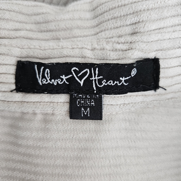 Velvet Heart Corduroy Shirt Beige Long Sleeve Button Up Oversized Shacket Medium - Picture 5 of 7